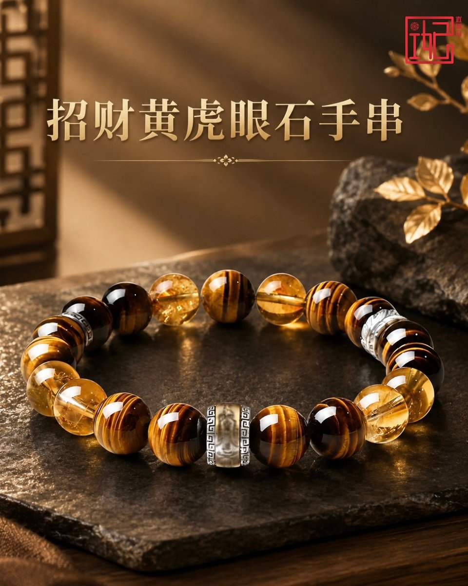 B715 金虎眼黄塔晶金发晶 10MM